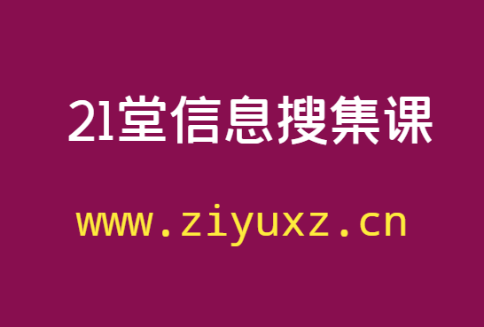 21堂信息搜集课 求下载地址-千羽学社