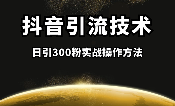 抖音实操引流课程：日引300粉实战方法-千羽学社