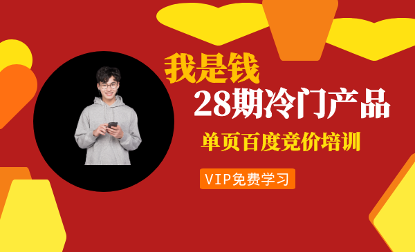 我是钱28期：冷门产品单页百度竞价培训课程-月入2-3万-千羽学社