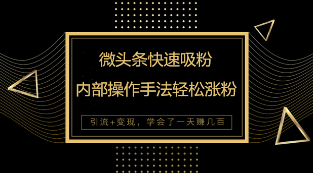 今日头条微头条快速吸粉课程全集-内部操作手法日增几百粉-千羽学社