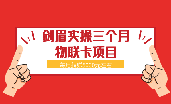 剑眉实操三个月物联卡项目-每月躺赚5000元左右-千羽学社