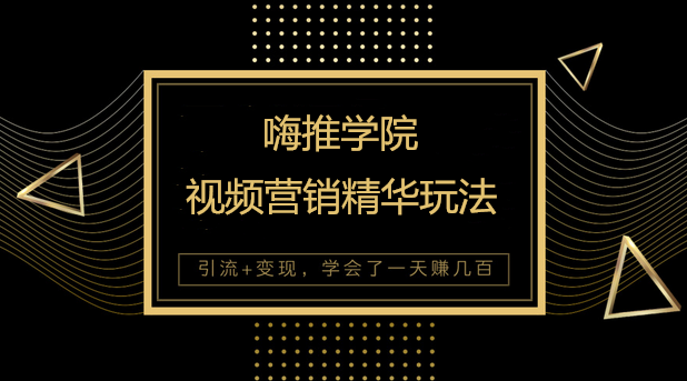 嗨推学x《视频营销精华玩法》 价值5800元视频课程-千羽学社