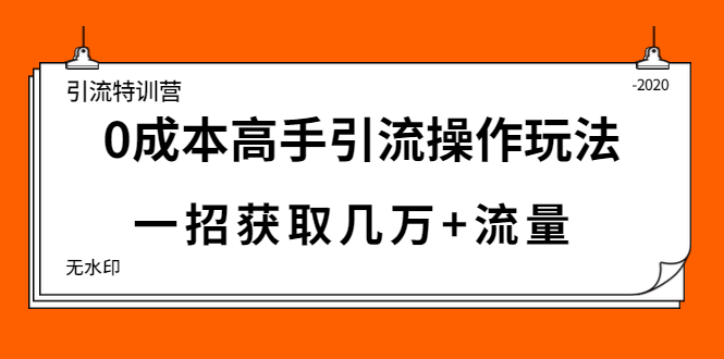 卓凡引流特训营：0成本高手引流操作玩法，轻松获取几万+流量-无水印视频教程-千羽学社