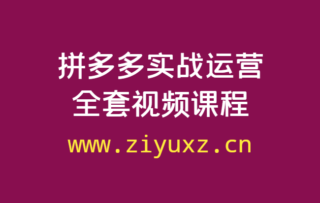 2020年拼多多实战运营全套视频课程-千羽学社