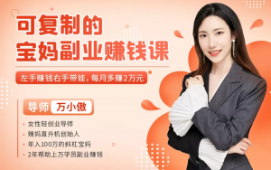 万小傲可复制的宝妈副业赚钱课每月多赚2万-视频教程-千羽学社