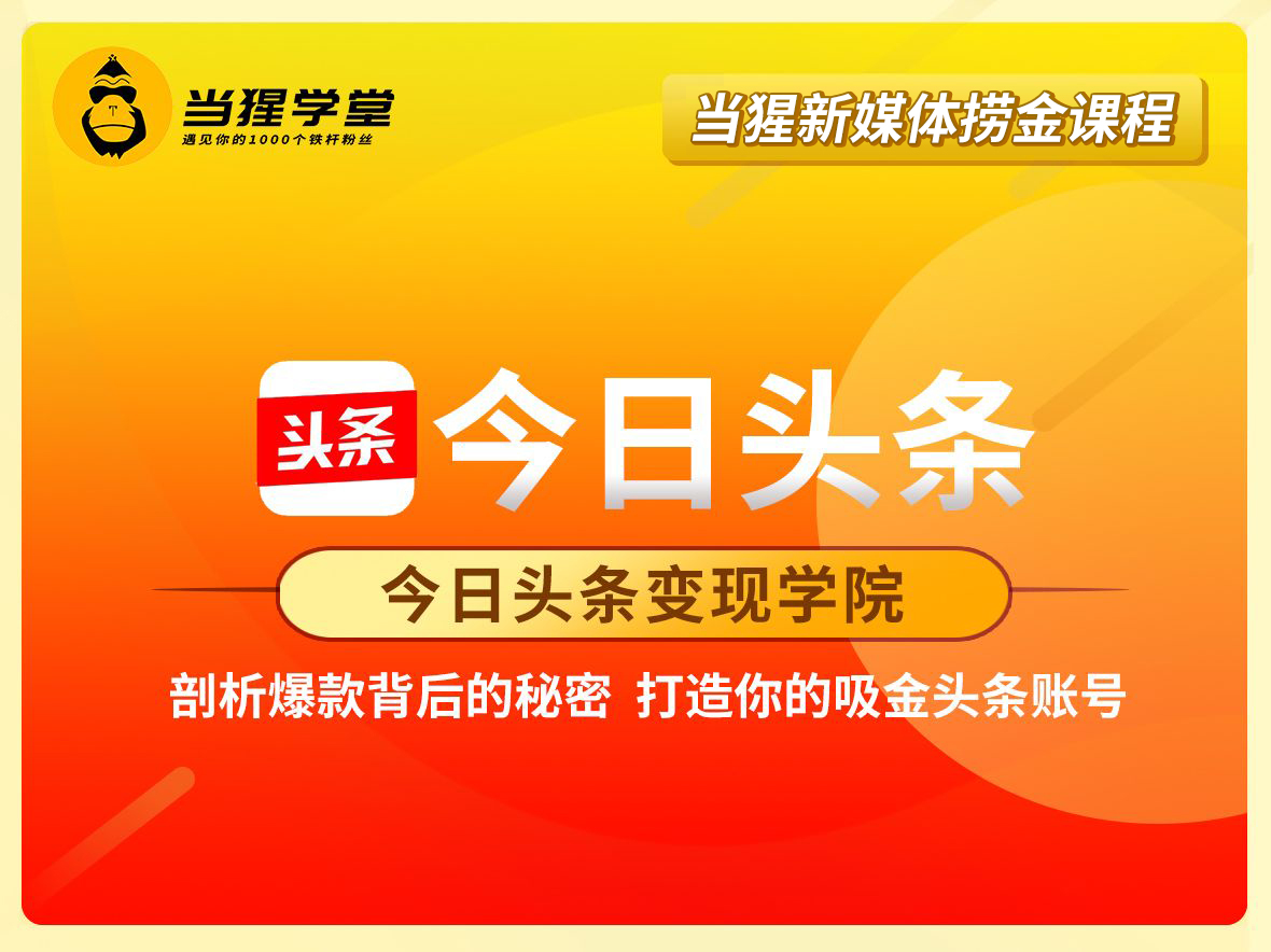 今日头条变现学x：打造你的吸金头条账号-视频课程-千羽学社