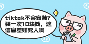 TIKTOK不会安装?装一次10块钱-信息差项目-千羽学社