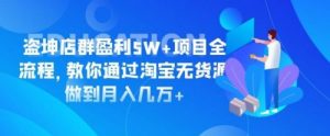 盗坤:淘宝店群盈利5W+项目全流程-淘宝无货源月入几万+-千羽学社