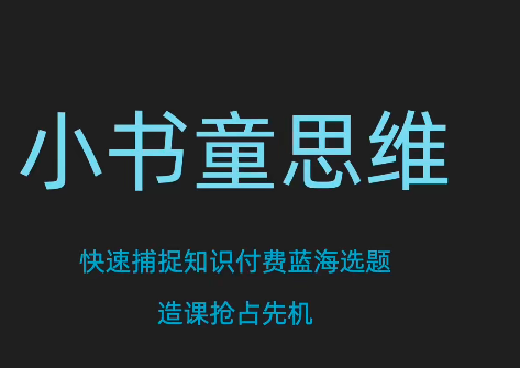 林雨小书童思维课,快速捕捉知识付费蓝海选题抢占商机-视频教程-千羽学社