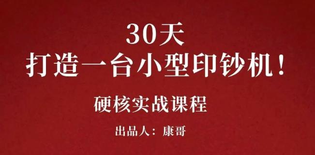 康哥30天打造一台小型印钞机：躺赚30万的项目-千羽学社