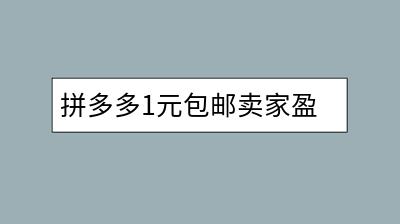 拼多多1元包邮卖家盈利模式是怎样的？可信吗？-千羽学社