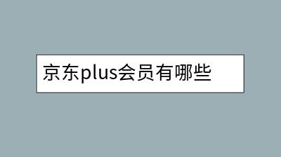 京东plus会员有哪些额外福利？如何享受？-千羽学社