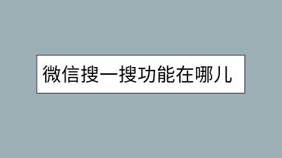 微信搜一搜功能在哪儿找？使用技巧大揭秘！-千羽学社