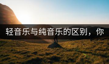 轻音乐与纯音乐的区别，你能解释清楚吗？-千羽学社