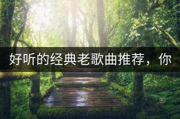 好听的经典老歌曲推荐，你能分享几首吗？-千羽学社