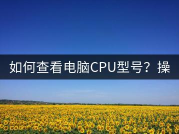 如何查看电脑CPU型号？操作方法介绍。-千羽学社