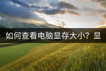 如何查看电脑显存大小？显存信息一览！-千羽学社