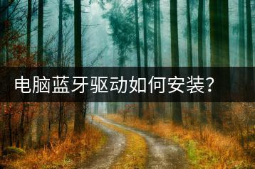 电脑蓝牙驱动如何安装？蓝牙驱动安装教程-千羽学社
