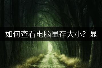 如何查看电脑显存大小？显存检测方法！-千羽学社