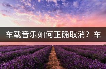 车载音乐如何正确取消？车上音乐关闭方法大揭秘？-千羽学社