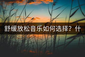 舒缓放松音乐如何选择？什么叫轻音乐需了解？-千羽学社