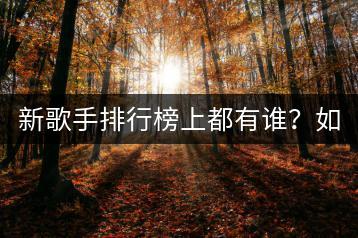 新歌手排行榜上都有谁？如何发现新晋歌手？-千羽学社