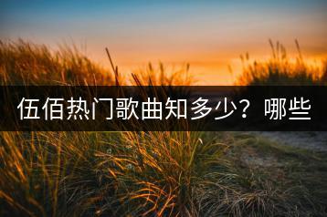 伍佰热门歌曲知多少？哪些伍佰歌曲爆红网络？-千羽学社