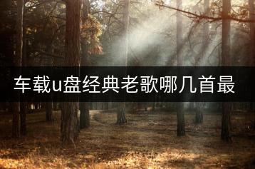 车载u盘经典老歌哪几首最适合回忆？如何归类？-千羽学社