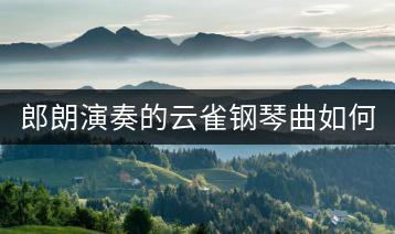 郎朗演奏的云雀钢琴曲如何？好听的纯音乐有哪些？-千羽学社