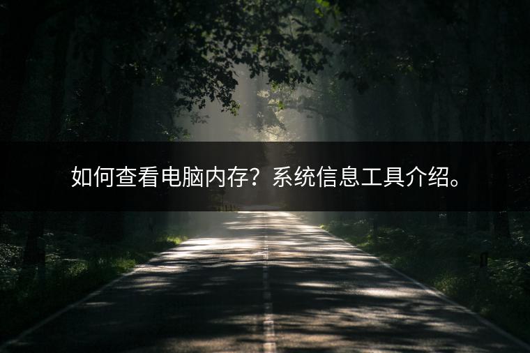 如何查看电脑内存？系统信息工具介绍。