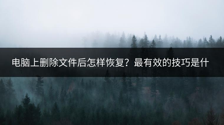 电脑上删除文件后怎样恢复？最有效的技巧是什么？