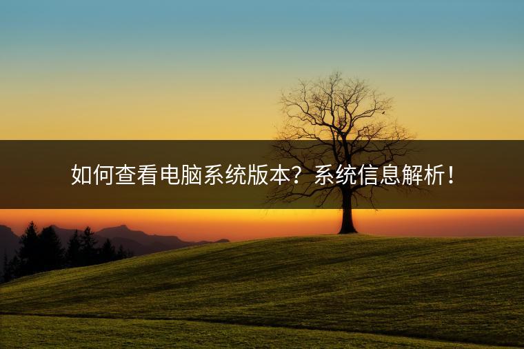 如何查看电脑系统版本？系统信息解析！