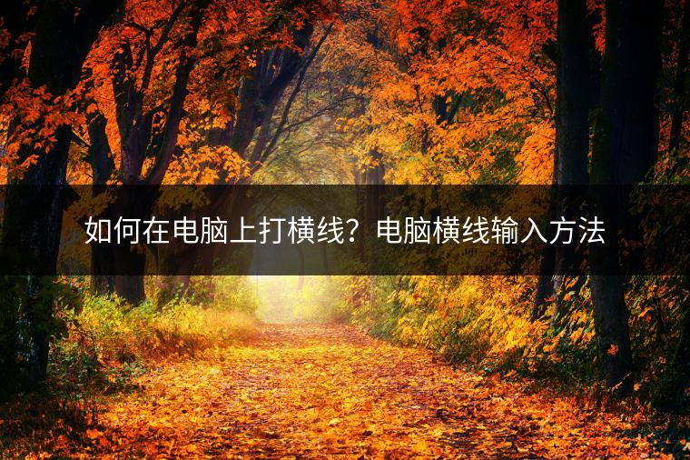 如何在电脑上打横线？电脑横线输入方法