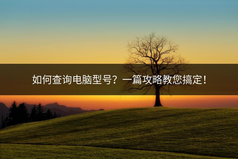 如何查询电脑型号？一篇攻略教您搞定！