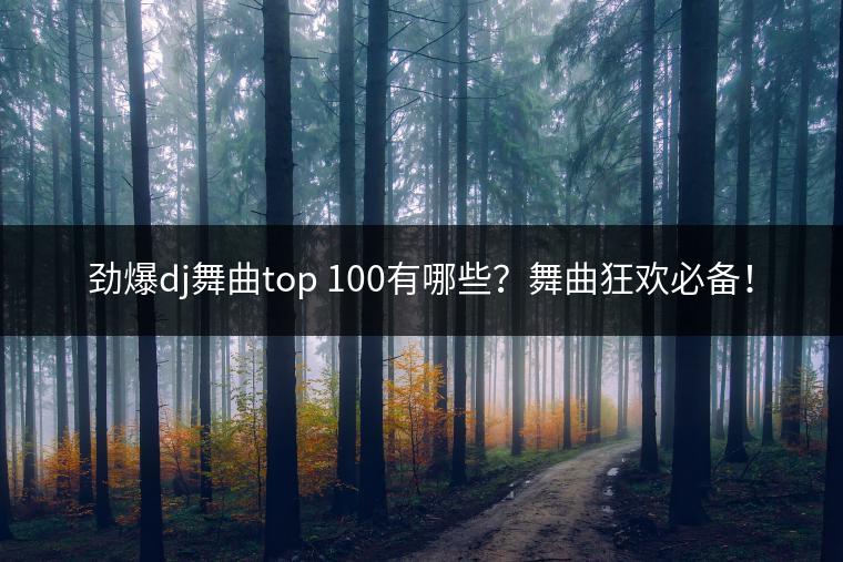 劲爆dj舞曲top 100有哪些？舞曲狂欢必备！