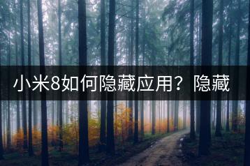 小米8如何隐藏应用？隐藏应用教程-千羽学社