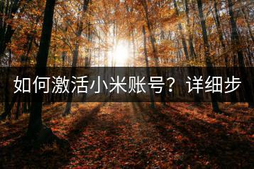 如何激活小米账号？详细步骤解析！-千羽学社