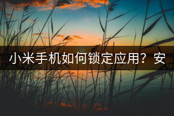 小米手机如何锁定应用？安全指南！-千羽学社