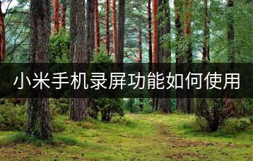 小米手机录屏功能如何使用？操作步骤详解。-千羽学社