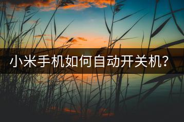 小米手机如何自动开关机？设置教程分享！-千羽学社