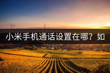 小米手机通话设置在哪？如何调整通话音量？-千羽学社