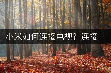 小米如何连接电视？连接方法一览-千羽学社