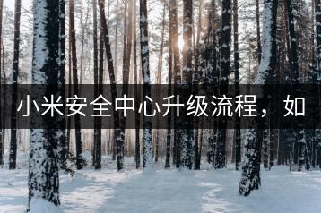 小米安全中心升级流程，如何操作？-千羽学社