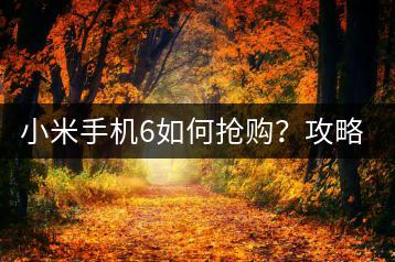 小米手机6如何抢购？攻略分享！-千羽学社
