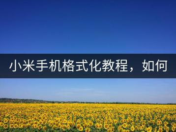 小米手机格式化教程，如何格式化手机？-千羽学社