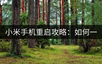 小米手机重启攻略：如何一键重启？-千羽学社