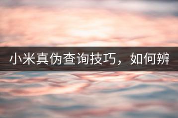小米真伪查询技巧，如何辨别真伪？-千羽学社