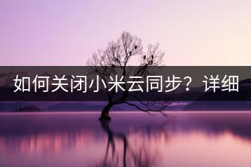 如何关闭小米云同步？详细操作步骤。-千羽学社