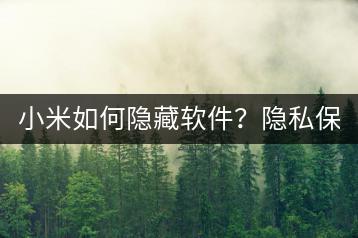 小米如何隐藏软件？隐私保护，轻松隐藏。-千羽学社