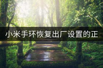 小米手环恢复出厂设置的正确流程是什么？-千羽学社